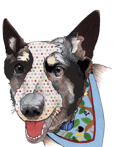 A cute canine wearing a bandana.